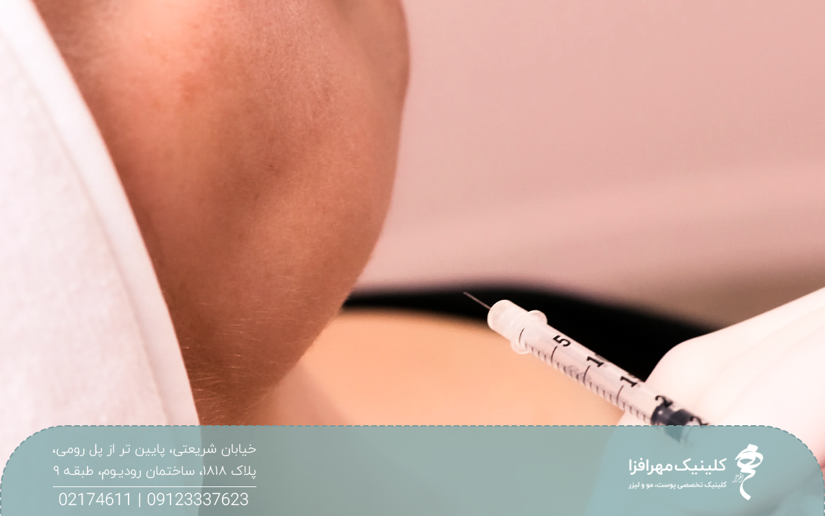 عکس فک فردی که پزشک سرنگ پروفایلو استراکچورا را نزدیک آن گرفته است